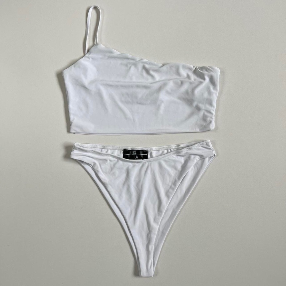 Lux LA One Shoulder Crop Top and Bottom Set